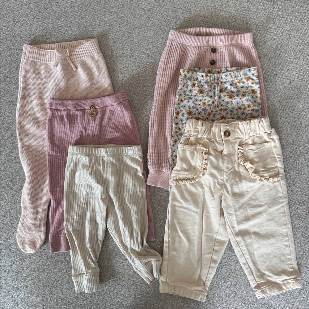 Assorted Baby Girl Pants in Pink and Cream